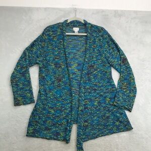 Chico's Multi Color Open Cardigan size L